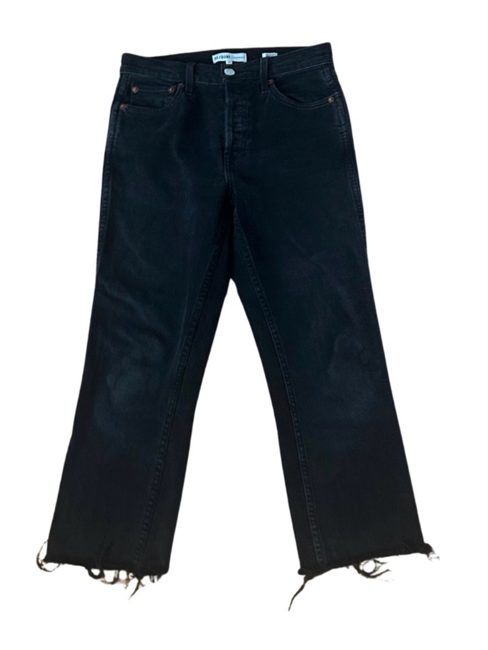Re/Done Double Needle Crop Jeans | Black 85 | Size 26